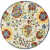 Homeroots 5 ft. Round Ivory Multi Color Floral Indoor & Outdoor Area Rug 384847